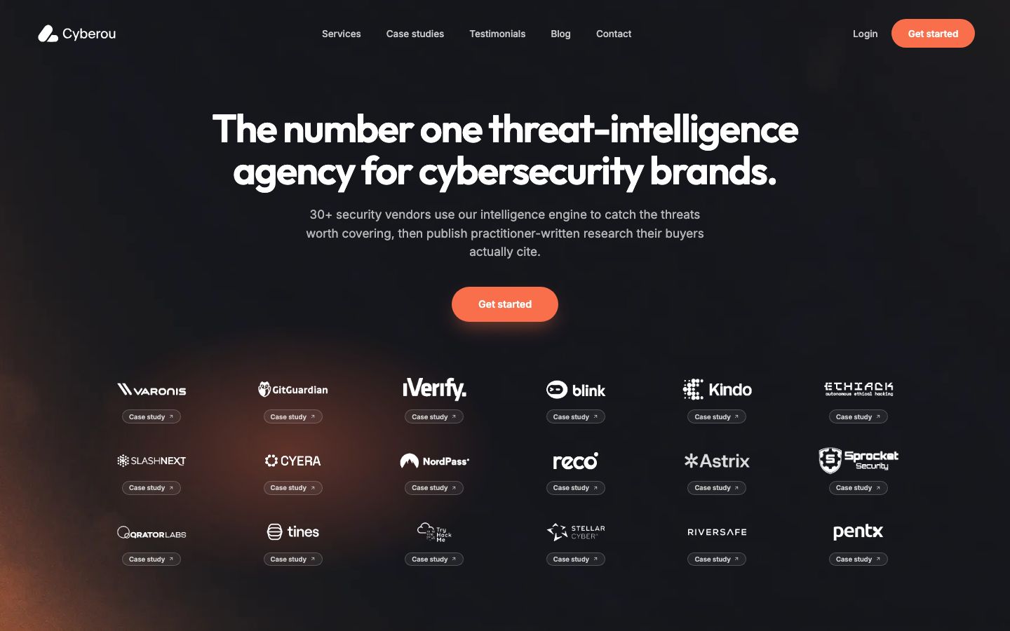 Screenshot of the Cyberou agency homepage
