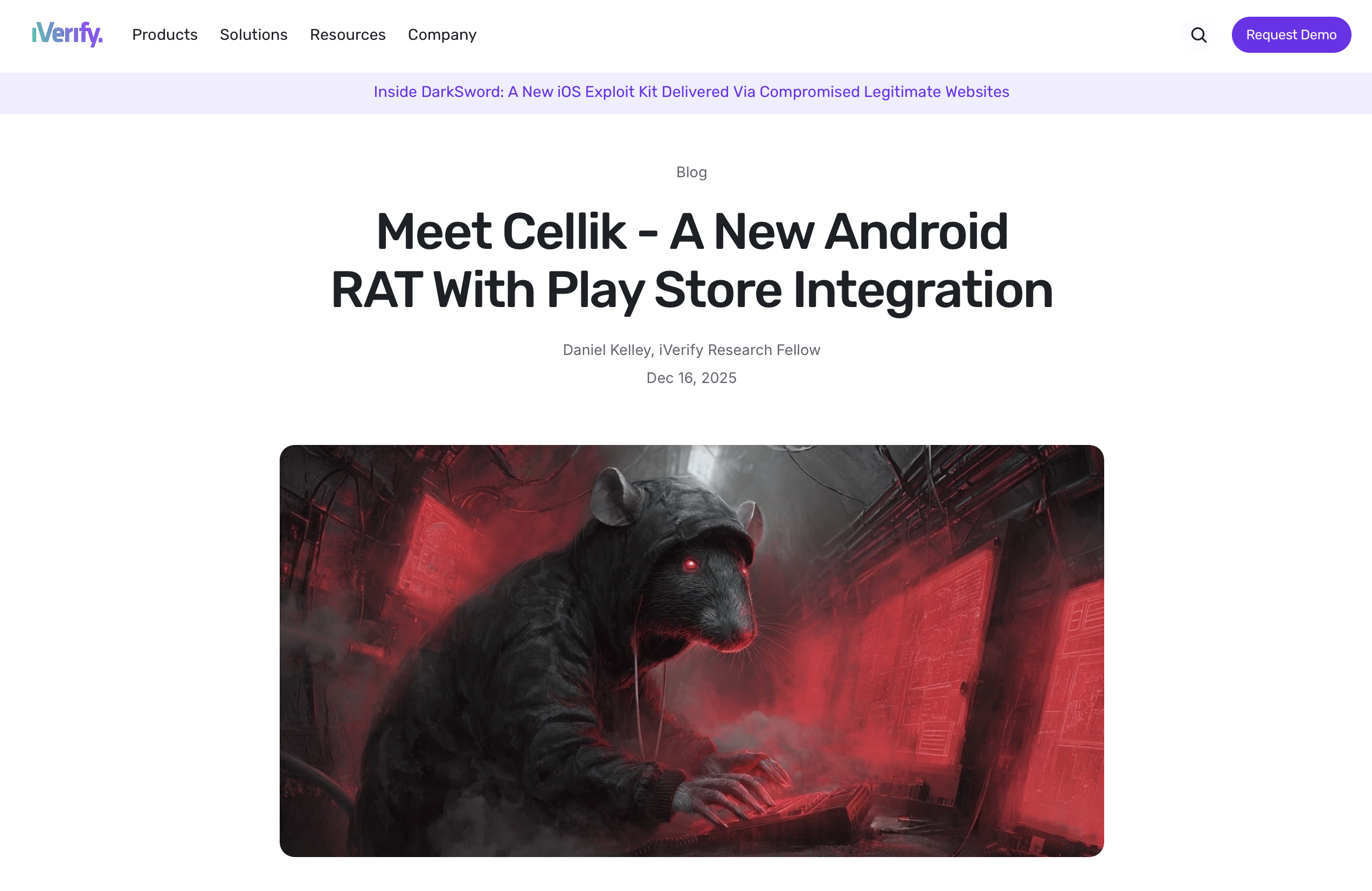 Meet Cellik, a new Android RAT with Play Store integration, published on iVerify Blog