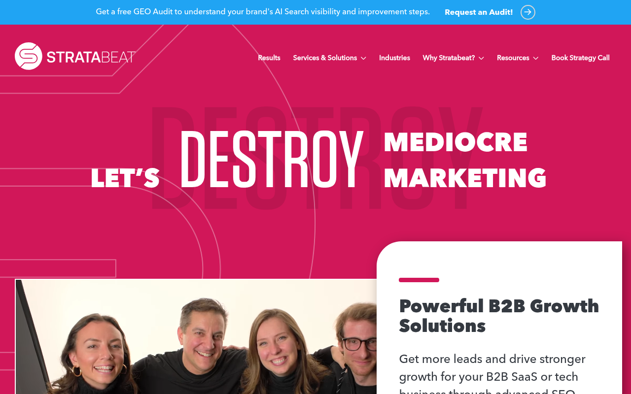 Stratabeat website screenshot
