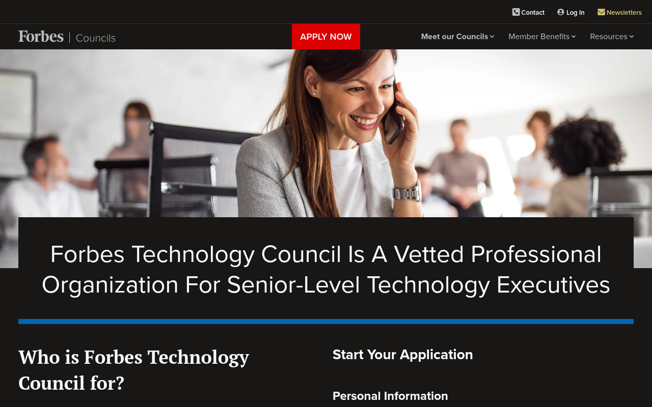 Forbes Technology Council homepage