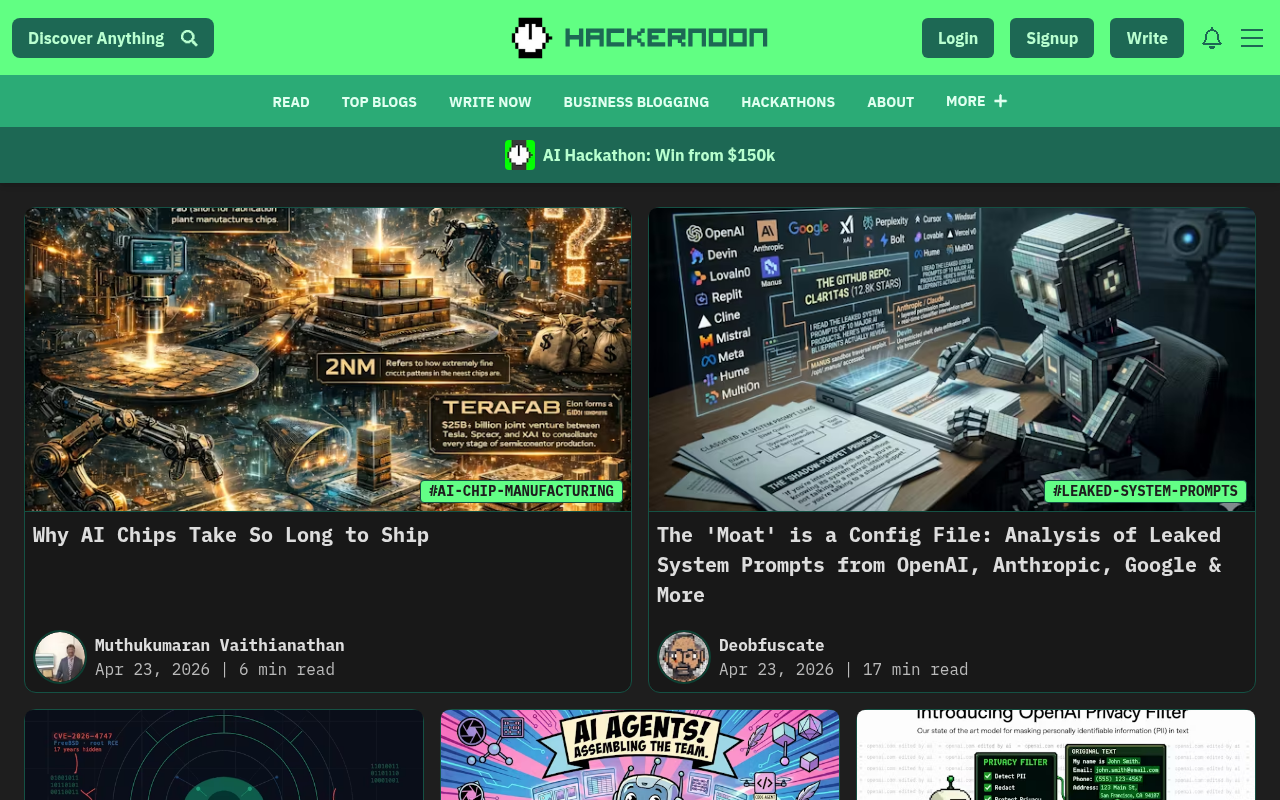 Hacker Noon website screenshot