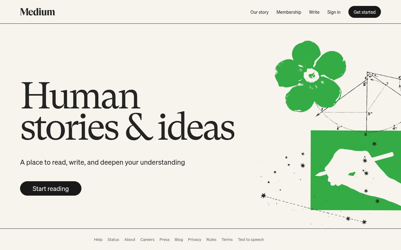 Medium website screenshot
