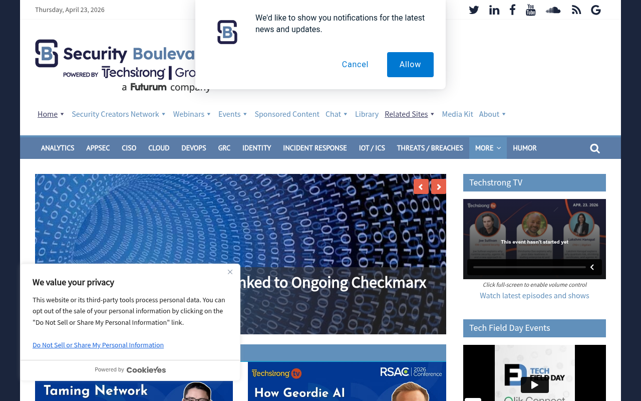 Security Boulevard website screenshot