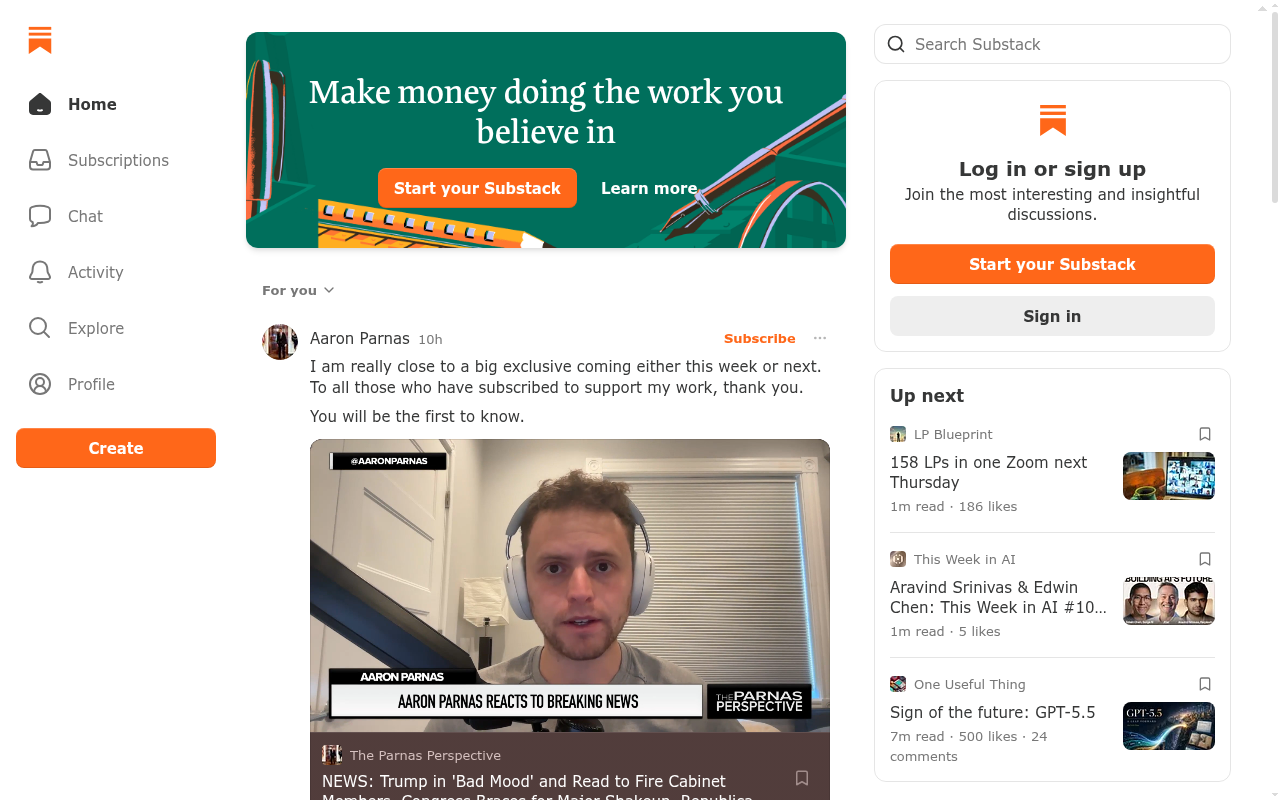 Substack website screenshot